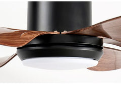 Breezelux Alpha 54" Modern Decorative Silent ABS Blade Underlight with Remote Ceiling Fan (Wood Grain) BL-3891-B