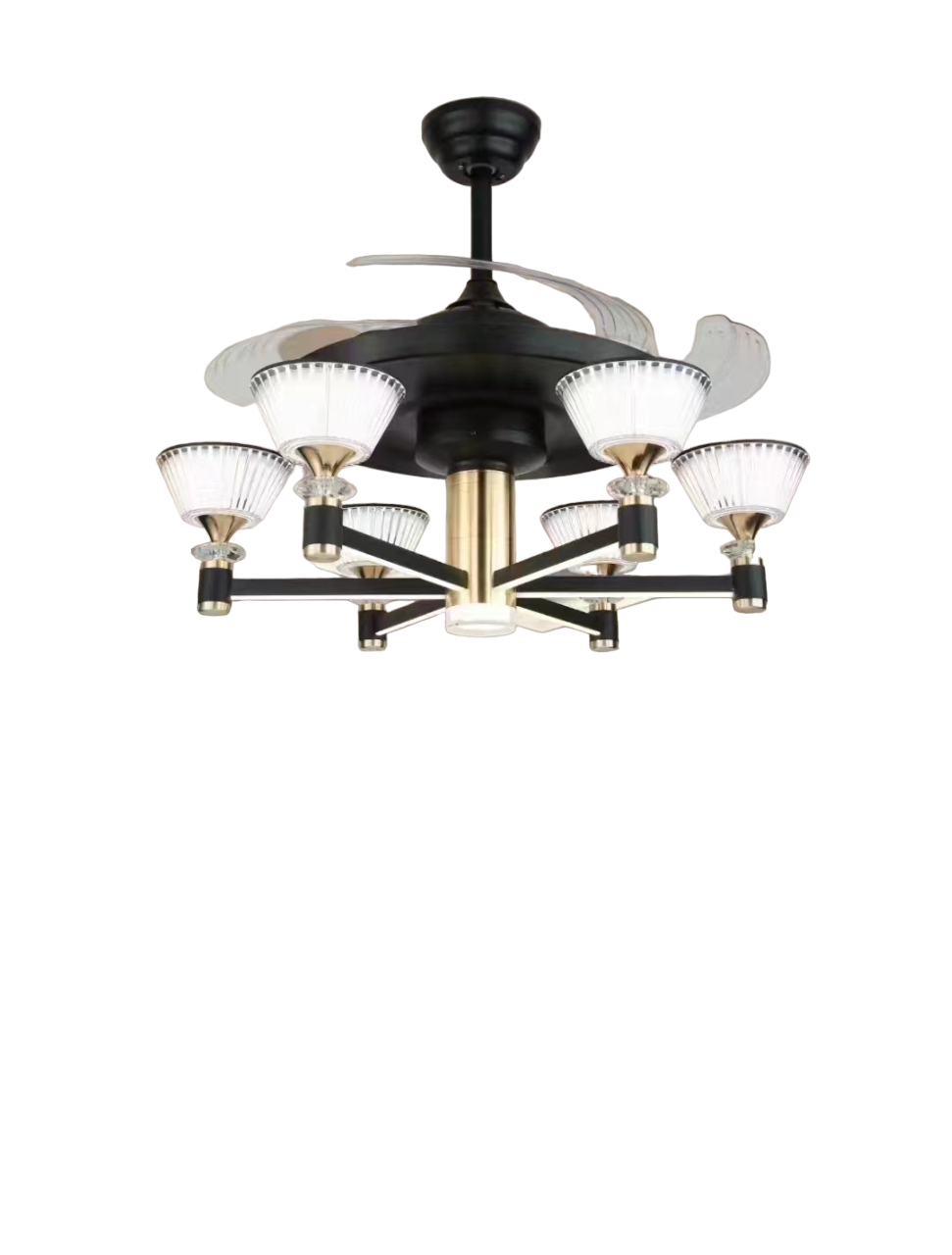 Qulik 48-inch Chandelier Ceiling Fan - Modern Design, LED Light, Remote Control