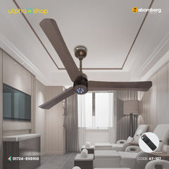 Atomberg Renesa + 56" 35Watt BLDC motor Energy Saving Anti-Dust Speed Indicator Light Ceiling Fan with Remote Control  ( Earth Brown )  AT-107