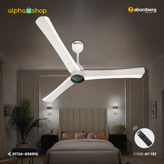 Atomberg Renesa+ 48" 35W BLDC motor Energy Saving Anti-Dust Speed Indicator Light  Ceiling Fan with Remote Control (Pearl White) AT-122