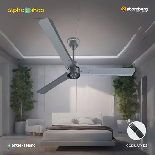 Atomberg Renesa+ 48" 35W BLDC motor Energy Saving Anti-Dust Speed Indicator Light  Ceiling Fan with Remote Control (Sand Grey) AT-123