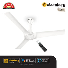 Atomberg Aris 48" Silent Energy Efficient BLDC Motor With Smart IoT and IR Remote Ceiling Fan (Marble White) AT-127