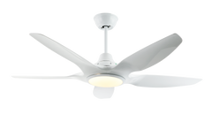 Breezelux Alpha 48" Modern Decorative Silent ABS Blade Underlight with Remote Ceiling Fan (White) BL-2370-W
