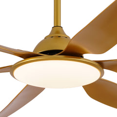 Breezelux Alpha 66" Modern Decorative Silent ABS Blade Underlight with Remote Ceiling Fan (Golden) BL-2740-G