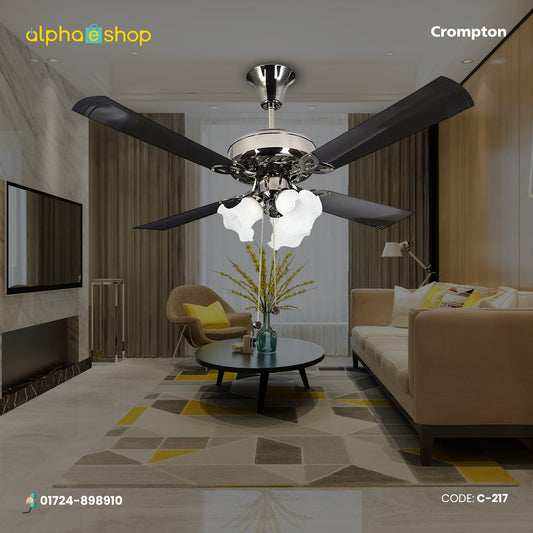 Crompton Uranus 48" Decorative Ceiling Fan with Lights (Black) C-217