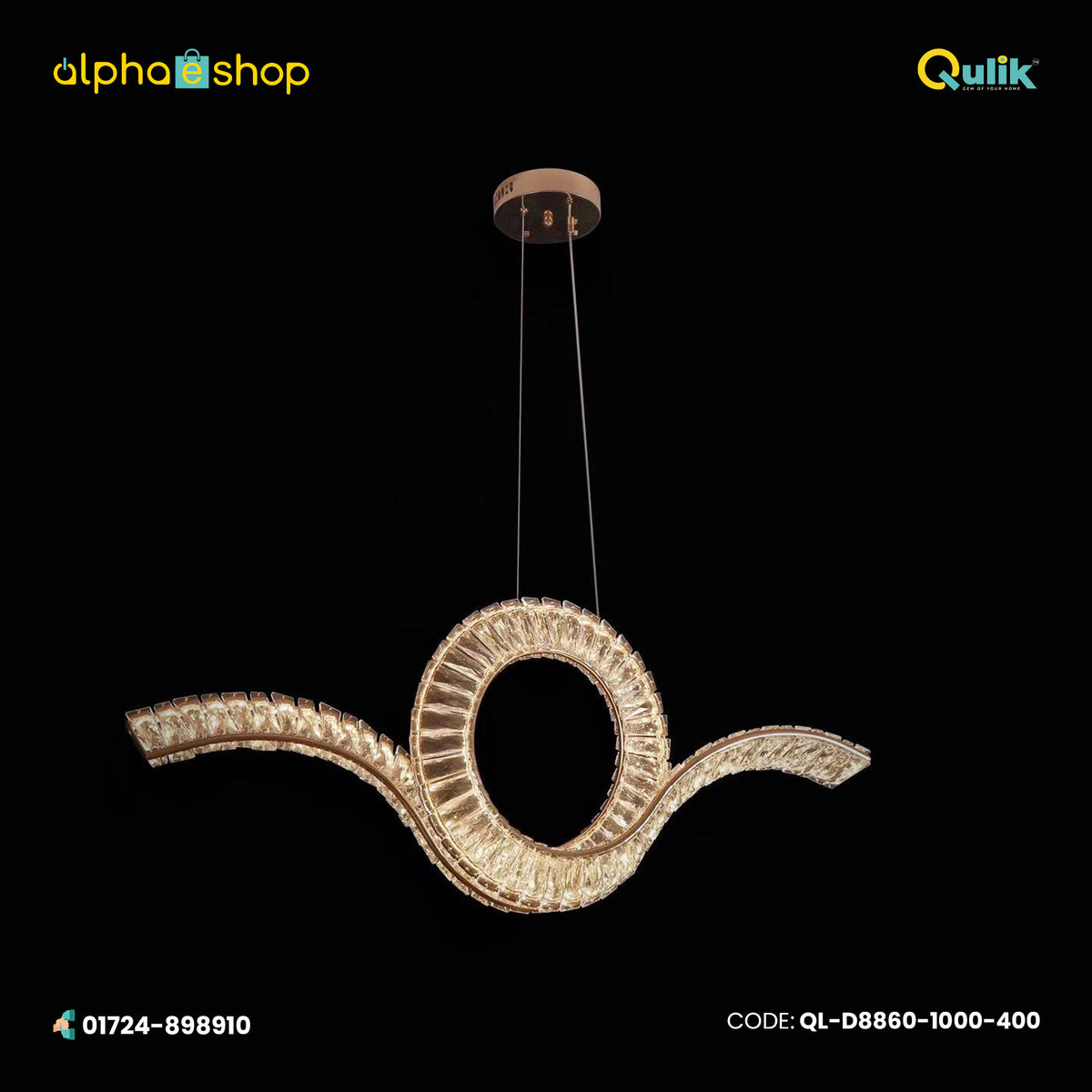 Qulik Wave Taurus Luxury LED Crystal Chandelier Pendant Light (QL-D8860-1000-400)