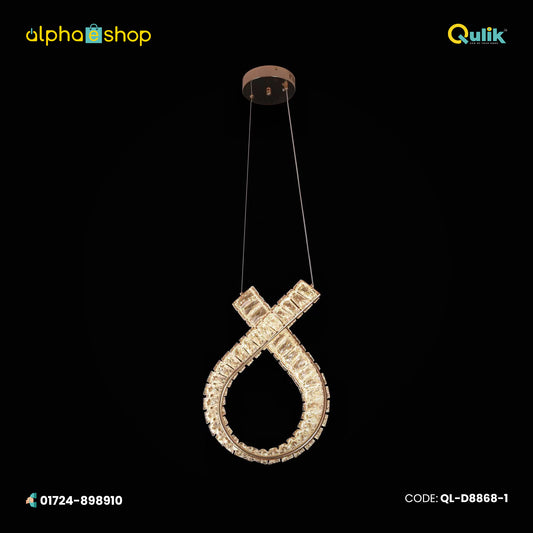 Qulik Semi Infinity Loop Luxury LED Crystal Chandelier Pendant Light (QL-D8868-1)