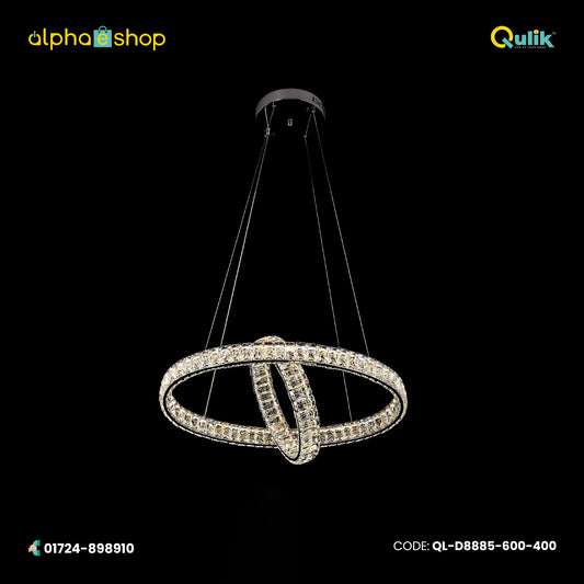 Qulik Mid Ring Orbital Luxury LED Crystal Chandelier Pendant Light (QL-D8885-600-400)