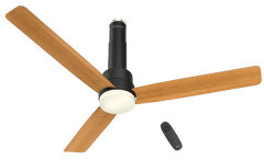 Havells Elio Prime UL - 1200mm 100% Copper BLDC RF Remote four mode Ceiling Fan (Pine Wood Matte Black) H-303