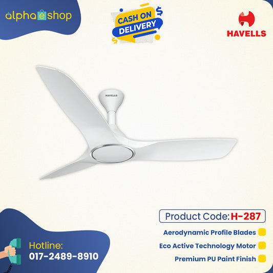 Havells Stealth Air 48" BLDC Energy Savings Remote Ceiling Fan (White)  H-287