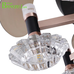 Breezelux 48" Elegant Modern Retractable Luxury Decorative Silent Underlight Invisible Blade Chandelier with Remote Ceiling Fan (Black & Coffee) BL-2521