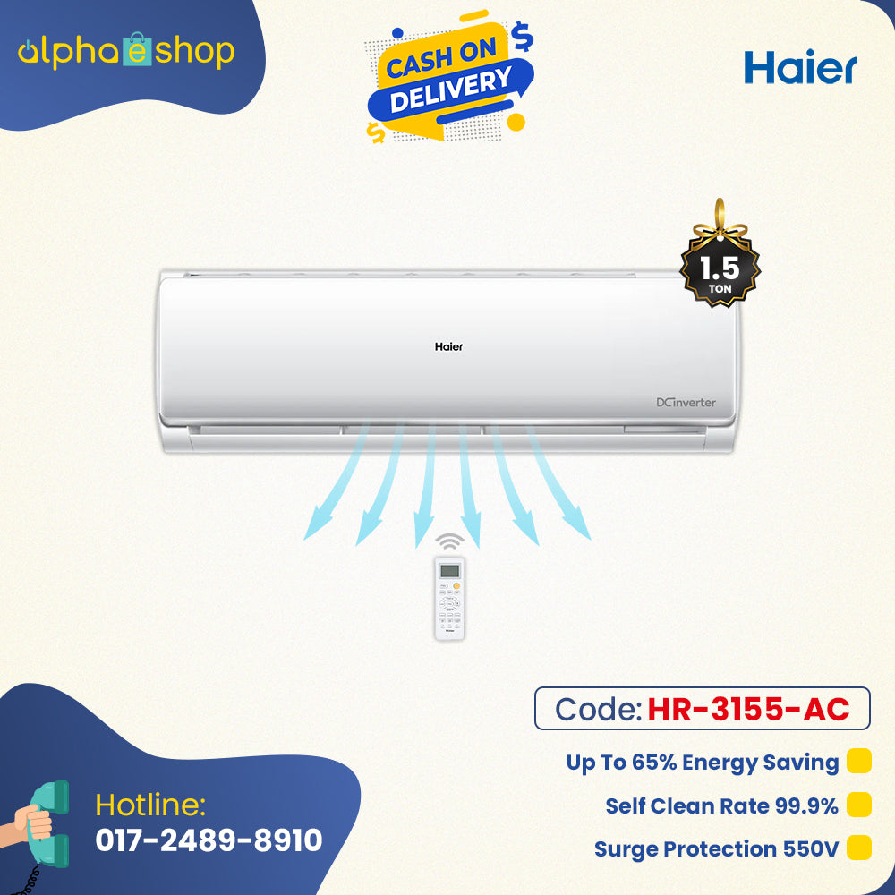 Haier HSU-18 Heat Cool (INV) (TCS) - 1.5 Ton Inverter AC - HR-3155-AC