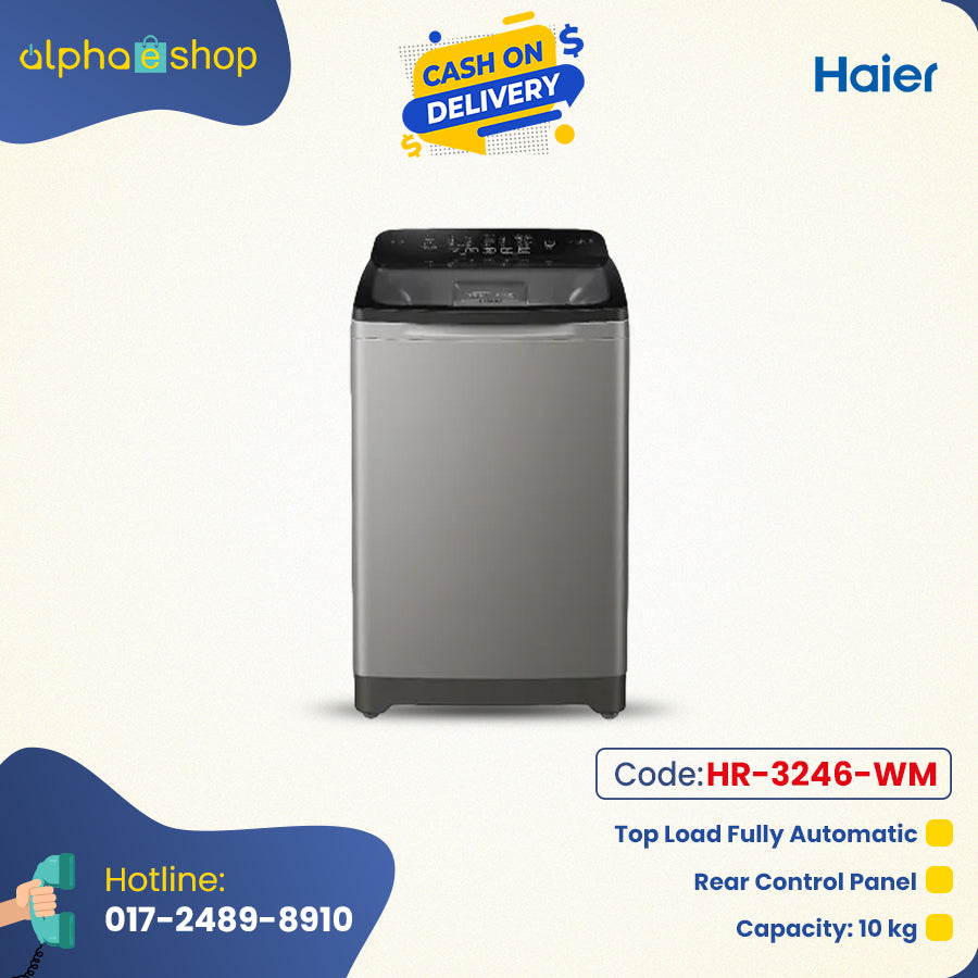 Haier 10kg Top Load Automatic Washing Machine (Brown Grey) HR-3246-WM