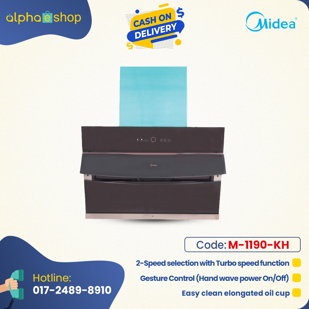 Midea Cooker Hood 29" Steam Wash CXW-240-B68 (Black) M-1190-KH