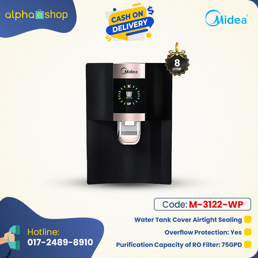 Midea water Purifier 8 Ltr JN1648T (RO+UV) (Black) M-3122-WP