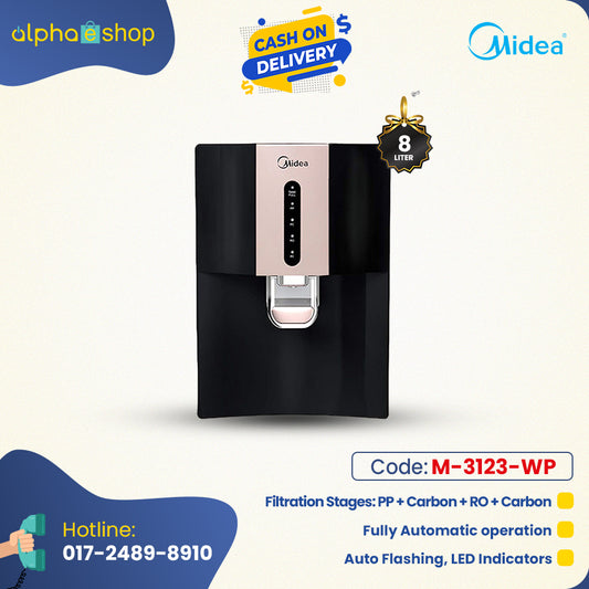 Midea water Purifier 8 Ltr JN1742T (RO) (Black) M-3123-WP