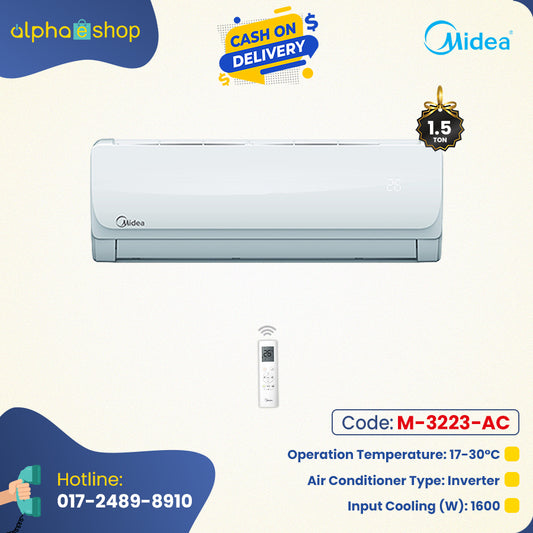 Midea MSA-18CRN - 1.5 ton Wall Type AC Non-Inverter (White) M-3223-AC