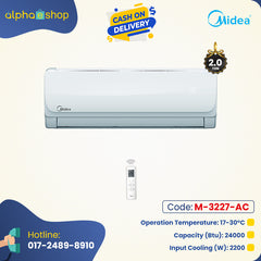 Midea MSA-24CRN - 2 Ton Non-Inverter Wall Type AC (White) M-3227-AC