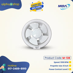 Mira 8" Exhaust Ventilating Fan M-77 (White) M-138