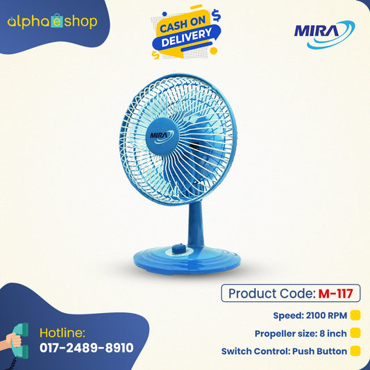 Mira 8" Table Fan M-28 (Blue) M-117