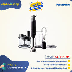 Panasonic MX-SS40 4-in-1 Hand Blender, Chopper, Slicer/Shredder & Whisker | PA-1110-FP