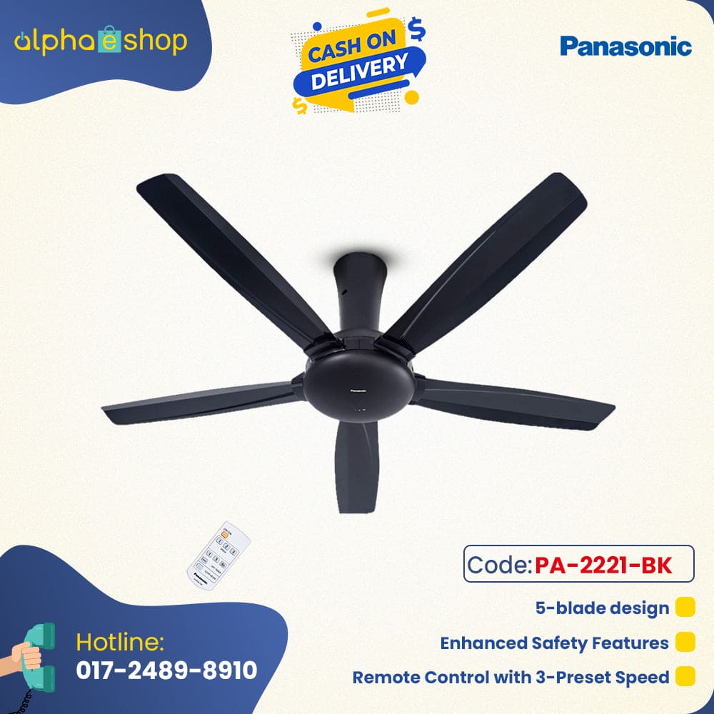 Panasonic F-M14dz Bayu 5-Blade  56 inch Ceiling Fan White (PA-2221-BK)