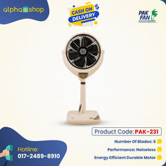 PAK Louver 14" Noiseless Remote Control Stand Fan (Off-white) PAK-231