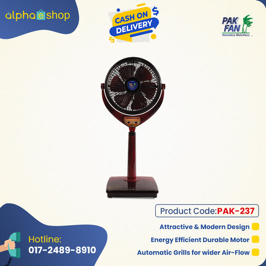 PAK Louver 14" Noiseless Remote Control Stand Fan (Maroon) PAK-237