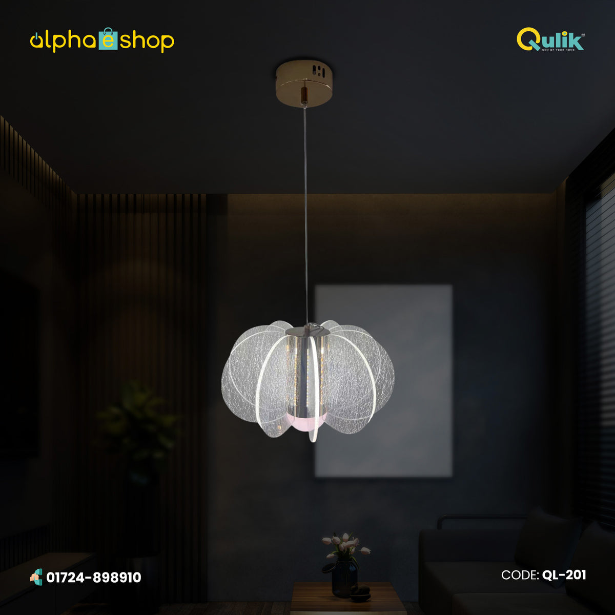 Qulik Modern Circle Crystal Dropping Hanging Light (QL-201)