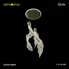 Qulik Modern Leaf Crystal Dropping Hanging Light (QL-202)