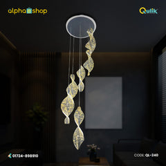 Qulik Modern Spiral Cascading Chandelier With Hanging Pendant Lights (QL-240)