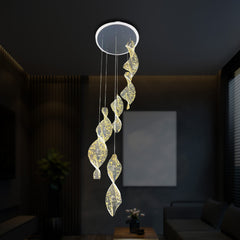 Qulik Modern Spiral Cascading Chandelier With Hanging Pendant Lights (QL-240)