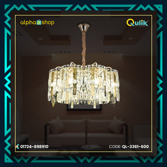 Qulik Luxury Modern Crystal Chandelier 3 color LED Ceiling Light (QL-3361-600)