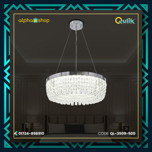 Qulik Modern Chandelier Decorative Hanging Octagonal Beads Shape LED Ceiling Light (QL-3509-500)