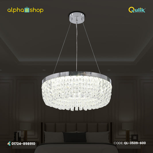 Qulik Modern Chandelier Decorative Hanging Octagonal Beads Shape LED Ceiling Light (QL-3509-600)