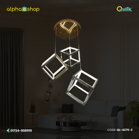 Qulik Modern Chandelier Decorative Hanging Modern 3 Cube LED Ceiling Light (QL-4275-3)