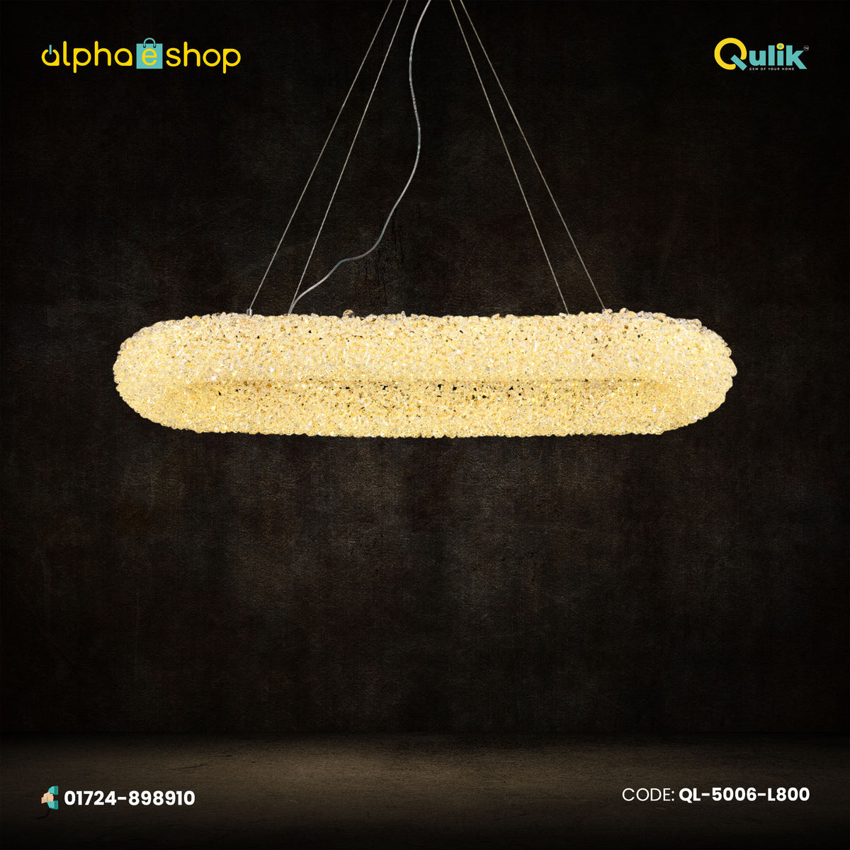 Qulik Luxury Lustro Arc Crystal LED Modern Pendant Light (QL-5006-L800)