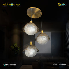 Qulik Modern Crystal Halo Trio Pendant Hanging Lights (QL-52O1-3)