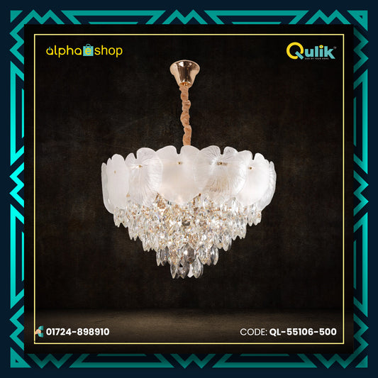 Qulik Modern Crystal Chandelier Decoration Pendant Hanging 6 layer 3 color LED Ceiling Light (QL-55106-500)