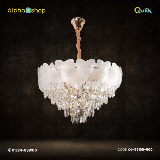 Qulik Modern Crystal Chandelier Decoration Pendant Hanging 6 layer 3 color LED Ceiling Light (QL-55106-500)