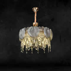 Qulik Modern Luxury Chandelier with Clear Crystal Shades and Adjustable Hanging Length (QL-55107-600)