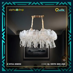 Qulik Modern Luxury Chandelier with Clear Crystal Shades and Adjustable Hanging Length (QL-55107-800-350)