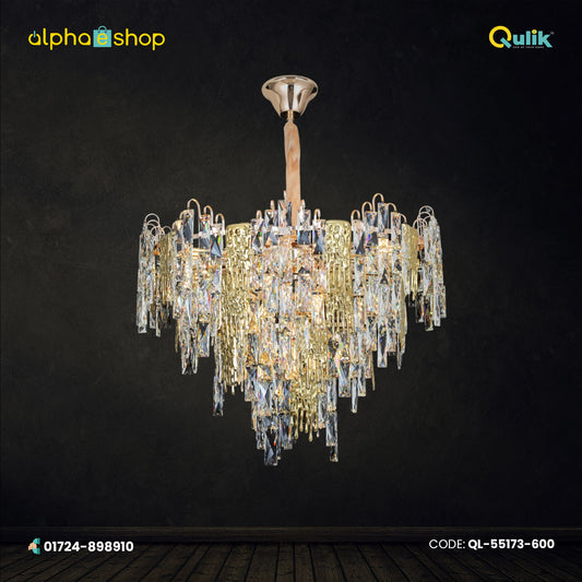 Qulik Modern Luxury Crystal Chandelier Pendent French Clear 12 Led Light (QL-55173-600)