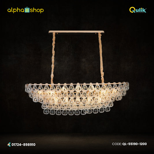 Qulik Modern Crystal Chandelier Decorative Pendant Hanging 5 layer 3 color LED Ceiling Light (QL-55190-1200)