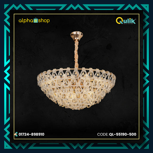 Qulik Modern Crystal Chandelier Decorative Pendant Hanging 3 color LED Ceiling Light (QL-55190-500)