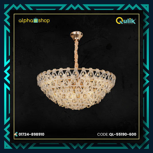 Qulik Modern Crystal Chandelier Decorative Pendant Hanging Six layer 3 color LED Ceiling Light (QL-55190-600)