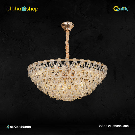 Qulik Modern Crystal Chandelier Decorative Pendant Hanging Six layer 3 color LED Ceiling Light (QL-55190-600)