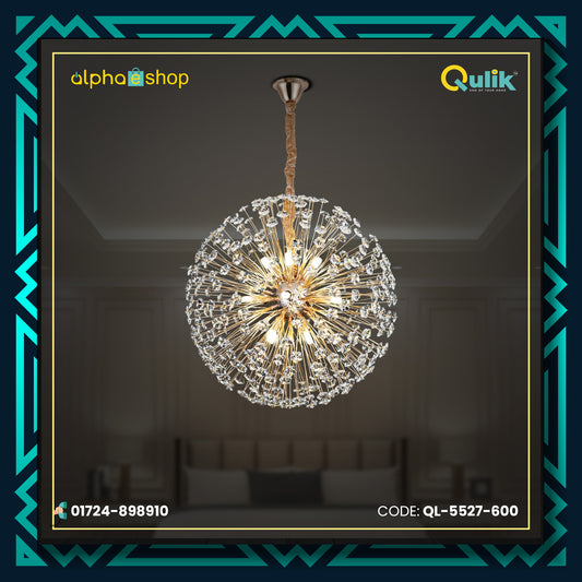 Qulik Modern Crystal Chandelier Crystal Hanging LED Ceiling Light (QL-5527-600)