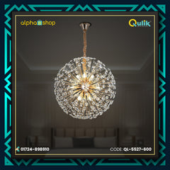 Qulik Modern Crystal Chandelier Crystal Hanging LED Ceiling Light (QL-5527-600)