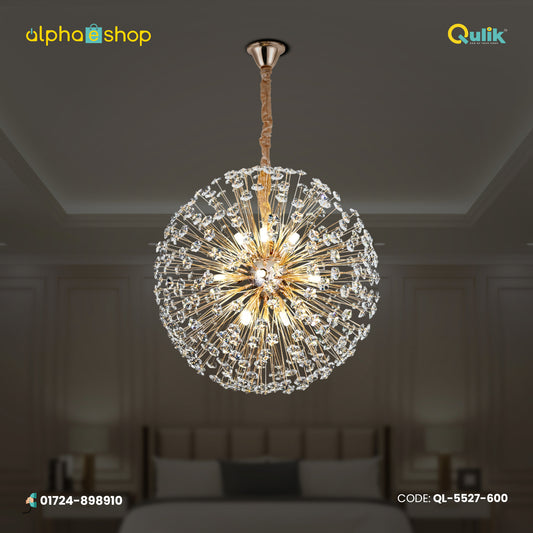 Qulik Modern Crystal Chandelier Crystal Hanging LED Ceiling Light (QL-5527-600)